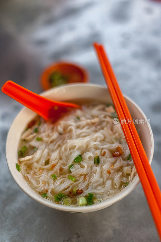 汤面Koay Teow Thng，马来西亚槟城的当地食物